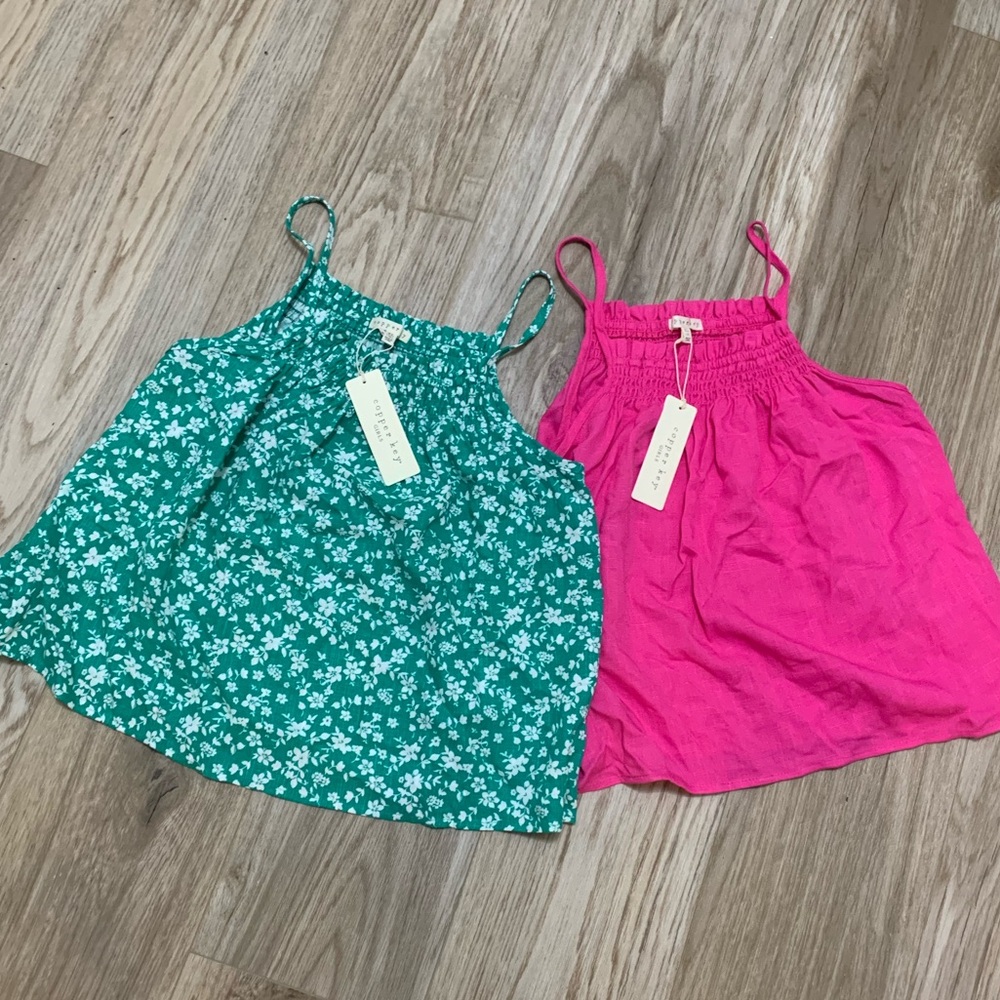 Copper Key Linen Swing Shirts Summer Tank Tops - Lot of 2 GIRLS XL 16 NEW